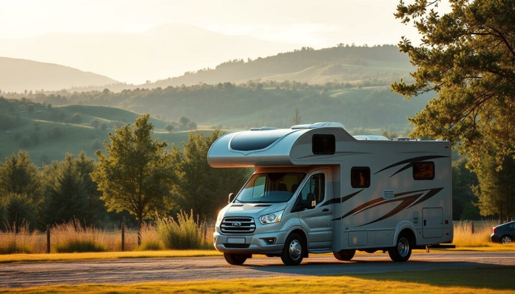 A-striking-well-lit-image-of-a-recreational-vehicle-parked-in-a-scenic-campground.-The-RV-is-1024x585 La déclaration des revenus issus de la location de camping-car