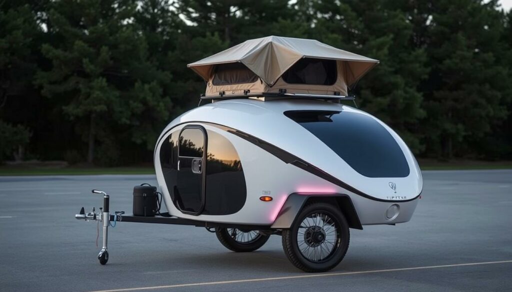 Image-de-la-TipTop-Teardrop-avec-son-design-aerodynamique-et-sa-tente-de-toit-1024x585 Mini caravane : top 5 des modèles compactes et innovants