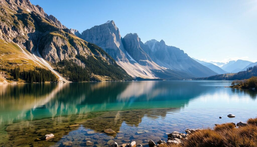 Image-des-Dolomites-avec-un-lac-alpin-1024x585 Été indien en van : Destinations et activités en 2025