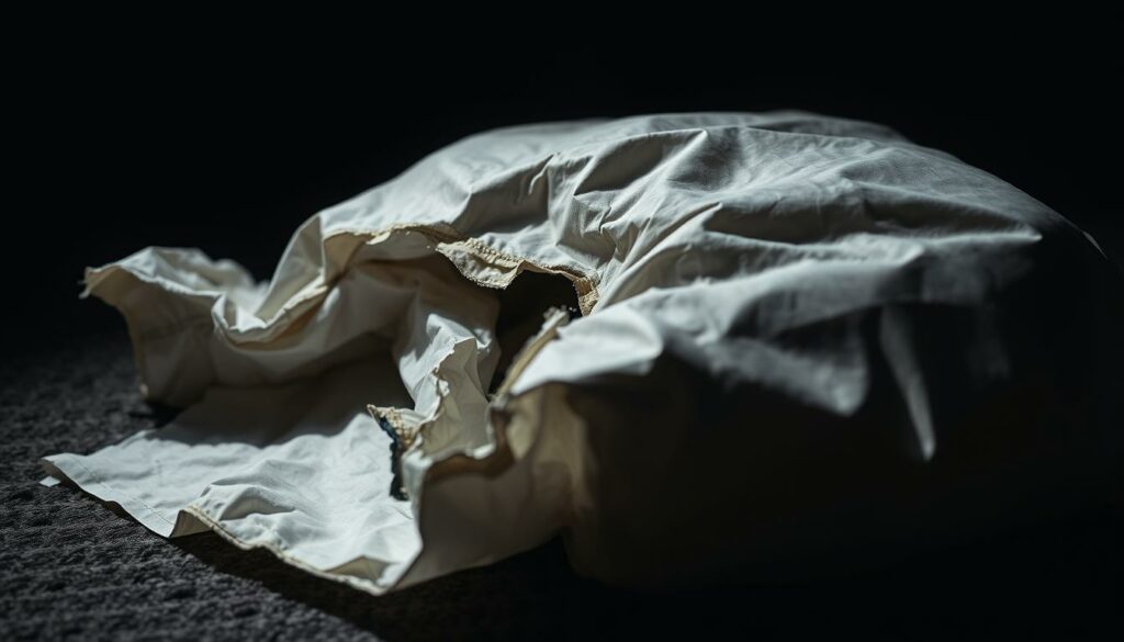 A-close-up-view-of-a-deflated-tattered-airbag-lying-on-a-rough-textured-surface.-The-fabric-1024x585 Airbag de camping-car : Quelle est sa durée de vie après l’affaire Takata ?