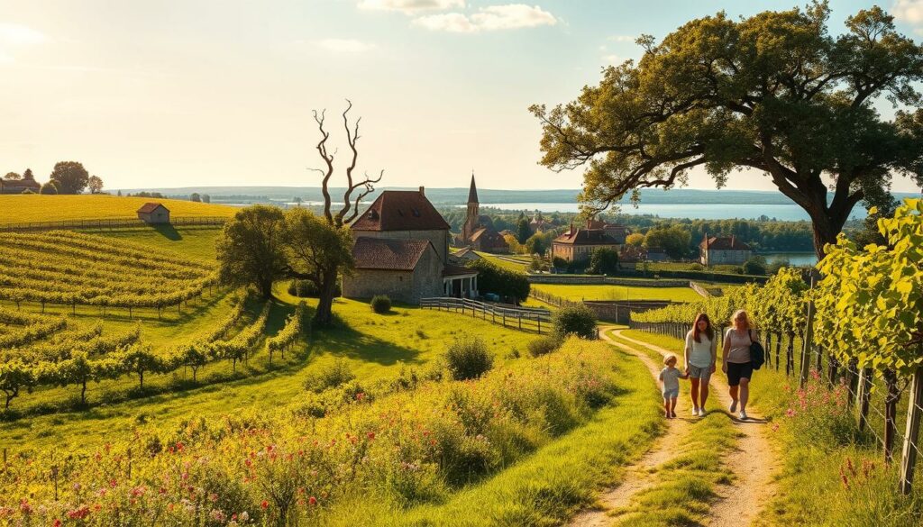 A-picturesque-French-countryside-in-the-lush-month-of-June.-Rolling-green-hills-dotted-with-1024x585 Où partir en vacances en juin en France ?