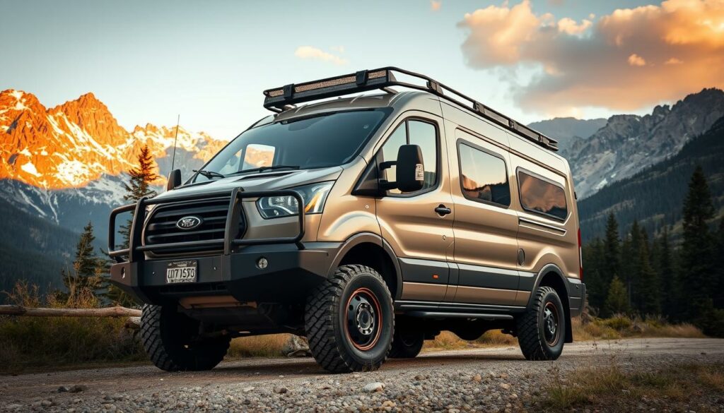 A-rugged-diesel-powered-camping-van-parked-amidst-a-scenic-mountain-landscape.-The-vehicles-1024x585 Dacia frappe fort avec un camping-car abordable qui séduit les aventuriers