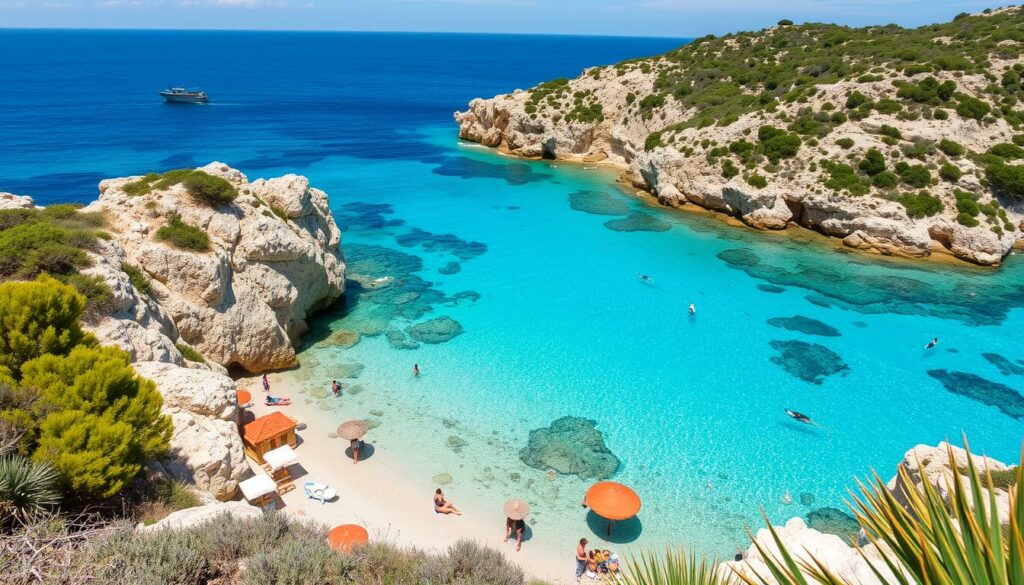 Image-de-la-cote-corse-en-juin-avec-des-eaux-turquoise-1024x585 Où partir en vacances en juin en France ?