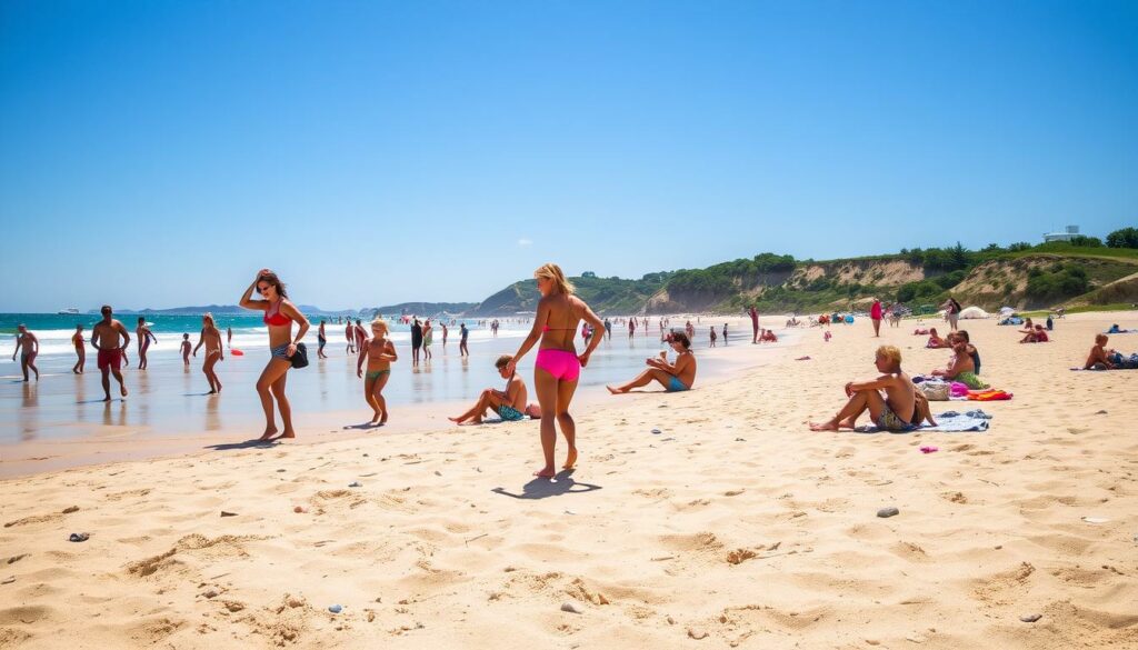 Image-de-la-plage-de-Saint-Jean-de-Monts-avec-des-familles-profitant-du-soleil-et-de-la-mer-1024x585 Où partir en vacances en juin en France ?
