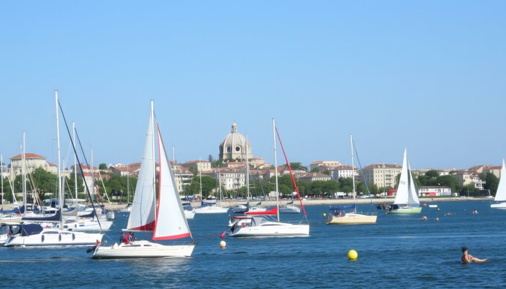 Une-image-de-la-Grande-Motte-avec-des-voiliers-et-des-activites-nautiques-1024x585 Où partir en vacances en juin en France ?
